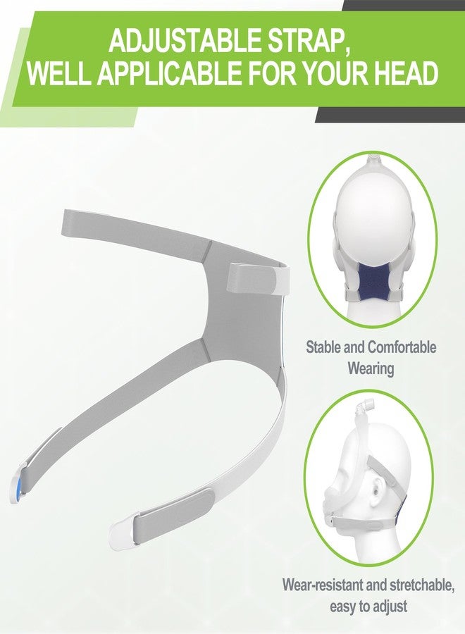 MEDICOLOR Head Strap for AirFit F30i, 2 Pack High-Strength Adjustable CPAP Replacement Straps with Clips, Flexible & Secure Fit, Compatible with F30i Frame (Not Included) - Image 2